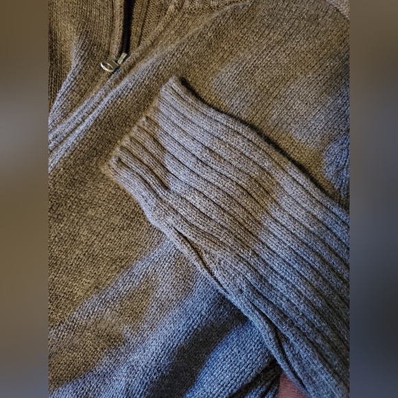 St John's Bay Sweater Mens Size Large Gray 2-Way Zipper 2 Pockets 100% Cotton - Picture 6 of 7